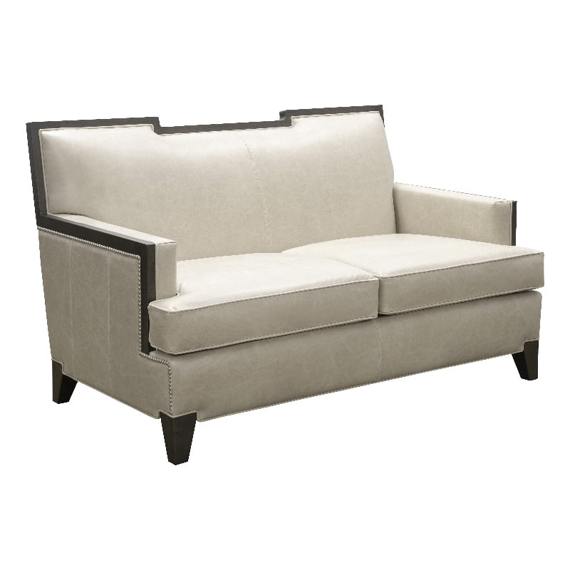 Taylor Leather Upholstered Loveseat with Dark Wood Trim - Walmart.com