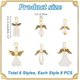 thumbnail image 2 of 48 piezas de 6 estilos de dijes de alas de ángel, cuentas de pera blancas, tapas de flores con cuentas de alas doradas, cuentas de alas de ángel de hada, colgantes, 2 of 6