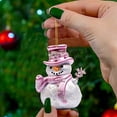 thumbnail image 5 of Pink and Silver Snowman Christmas Ornament, Festive Hanging Decor for Home and Holiday Season Ambiance, for Adding a Touch of Elegance to Christmas Tree - B, 5 of 5