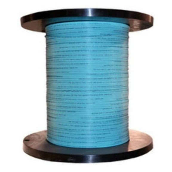 Cable Wholesale 11F2-324NH 1000 ft. 24 Fiber Indoor Distribution Fiber Optic Cable & Adapter with Multimode 50-125 OM3, Plenum Rated & Spool, Aqua