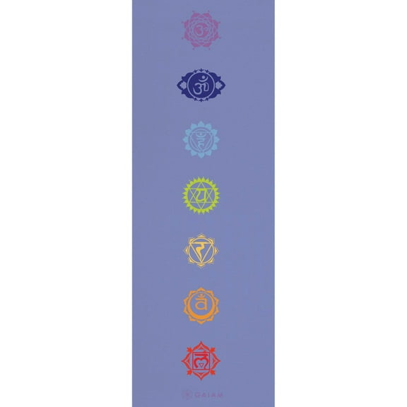 Gaiam Chakra Yoga Mat, 4mm, Lightweight, Non-Slip, Eco-Friendly