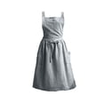 thumbnail image 2 of Cotton and Line Kitchen Cooking Aprons Dress for Women with Pockets Cute for Baking Painting Gardening Cleaning,Light Blue, 2 of 5