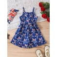 thumbnail image 4 of Yunliwuli Kids Girl 4th of July Jumpsuit Summer Star Print Sleeveless Romper Shorts with Belt for Newborn Toddler Cute Clothes, 4 of 9
