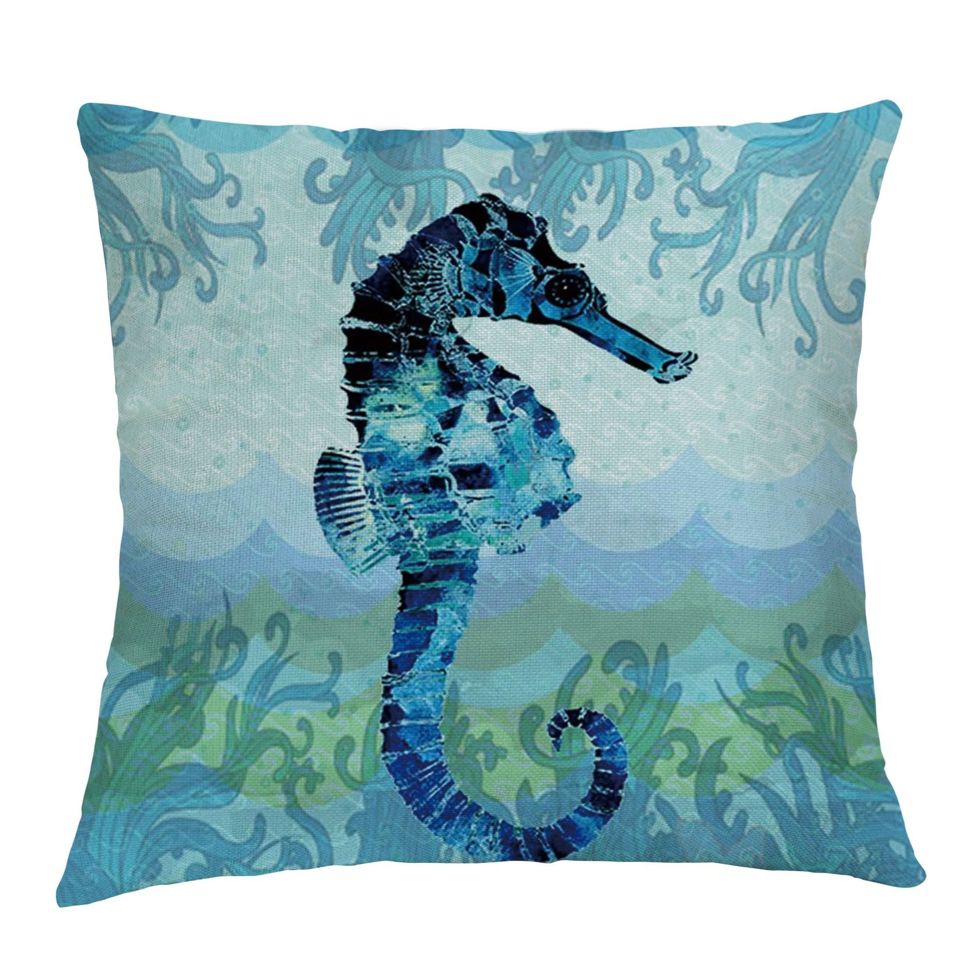 Coastal Decor Nautical Theme Throw Pillow Covers 18x18inch,Outdoor