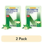 (2 pack) Nicorette Nicotine Gum, Stop Smoking Aids, 2 mg, Spearmint Burst, 160 Count