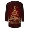 thumbnail image 4 of Mifsaly Plus Size Christmas Shirts for Women 3/4 Sleeve Loose T-Shirts Merry Xmas Tree Print Crewneck Tops Pullover Family Party Funny Blouse 2025 Holiday, 4 of 5