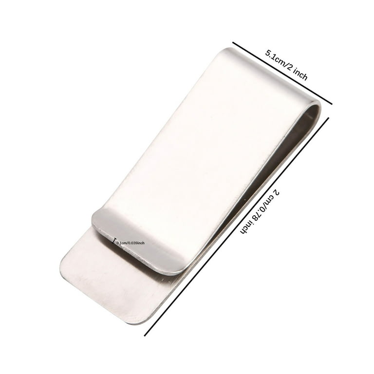 Stainless Steel Money Clip Silver Metal Pocket Holder Wallet Credit Card  Holder