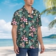 thumbnail image 3 of Fuzoiu Rose Flowers Print Hawaiian Shirt for Men, Summer Beach Casual Short Sleeve Button Down Shirts, Men’s Beach Summer Shirts with Pocket,Large, 3 of 7