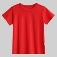 thumbnail image 3 of Efsteb Summer Shirts for Girls Toodler Short Sleeve Basic Tops Casual Round Neck Solid Color T Shirts for Boys (Red,4 Years), 3 of 6