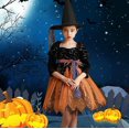thumbnail image 3 of Vestido de disfraz de Halloween para niñas con sombrero de bruja, 3 of 4