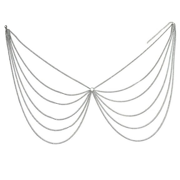 Sexy Multi-Layered Waist Body Chains Fashion Belly Hip Skirts Tassel Waist Chains Summer Beach Party Body Accessories silver