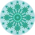 thumbnail image 1 of Ahgly Company Tapis d'Intérieur Lavable en Machine Carré Transitionnel Bleu, 3 Pieds Carré, 1 of 7