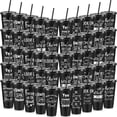 thumbnail image 1 of Paquete de 50 vasos de plástico inspiradores de 710 ml de Uiifan, color negro, 1 of 6
