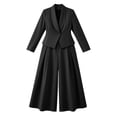 thumbnail image 4 of Ynynloco Women Suits 2 Piece Set Business Casual Dressy Oversized Blazer Jacket and High Waist Wide Leg Dress Pantsuits Formal Work Outfits, 4 of 6
