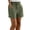 A-Green201, variant on XIAONU Womens Ruffled Waist Paperbag Shorts Relaxed Fit Mid Length Drawstring Short Comfy Casual Shorts