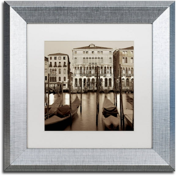 Trademark Fine Art "Venezia I" Canvas Art by Alan Blaustein, White Matte, Silver Frame
