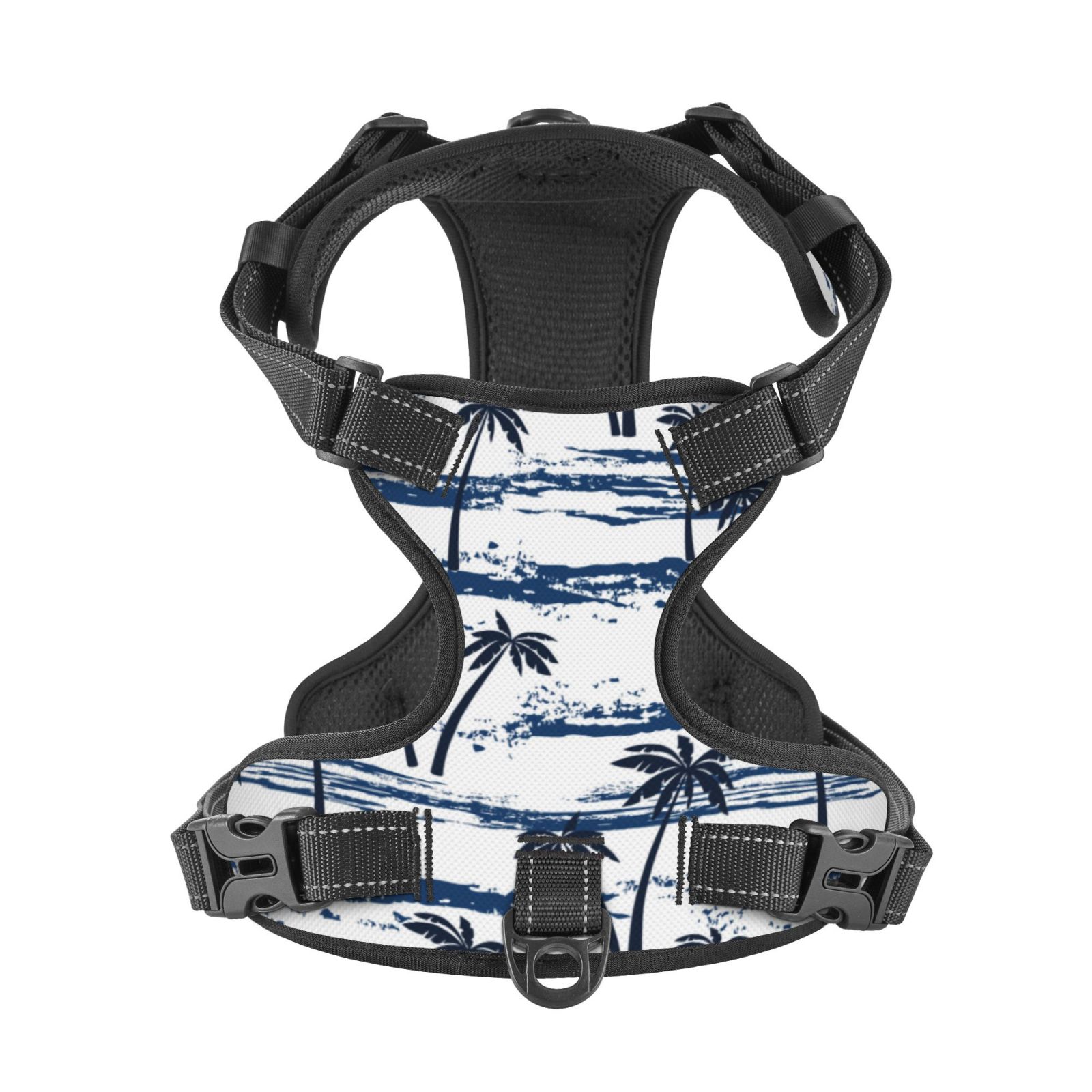 Kdxio Retro Coconut Tree Print No Pull Dog Harness Adjustable Reflective Oxford Easy Control Medium Large Dog Harness for Training and Everyday-Small