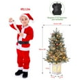 thumbnail image 3 of DSstyles 3FT Prelit Premium Snowman Artificial Snow Flocked Christmas Tree with Warm White LED,Prelit Pine Mini Tree for Christmas Decoration,Yard,Home,Office,Outdoor,Indoor,8 Mode Snowman White Base, 3 of 7