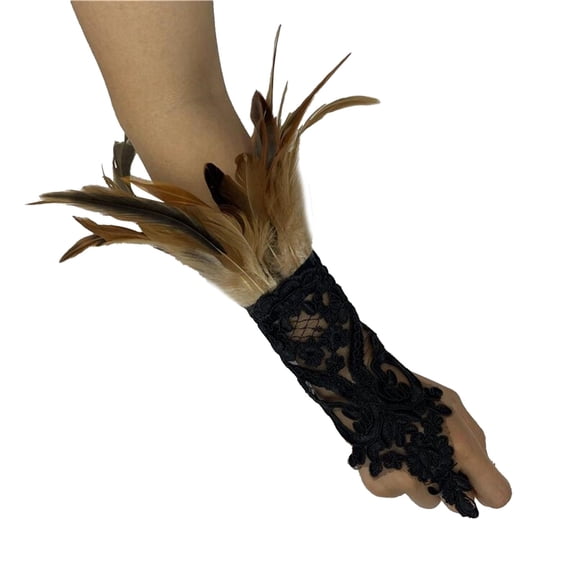 QASIEATN Women's Festival Clothing Essentials Mardi Gras Fingerless Gloves for Women Fashion Decor Single Glove Elegant Festive Events Accessories