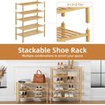 thumbnail image 3 of 5 Tier Bamboo Shoe Rack Storage Organizer for Closet, Multifunctional Stackable Free Standing Shoe Shelf, 3 of 7