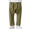 thumbnail image 5 of Yaoyar Men's Casual Solid Color Pants with Drop Crotch Panel Design Pockets and Elastic Drawstring Waist Relaxed Fit Street Style Long Trousers,XXXXXL,Army Green, 5 of 5