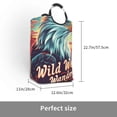 thumbnail image 2 of Disketp Western Style Bald Eagle Square Laundry Bag Large Collapsible Dirty Clothes Bags With Handles Waterproof Essentials Storage For College Dorm, Family, 2 of 5