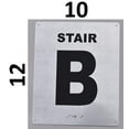 thumbnail image 4 of Stair B Sign Silver- Tactile Touch Braille Sign (Aluminium !!, Brush Silver,Size 10X12)- The Sensation line(ref-2022-4), 4 of 4