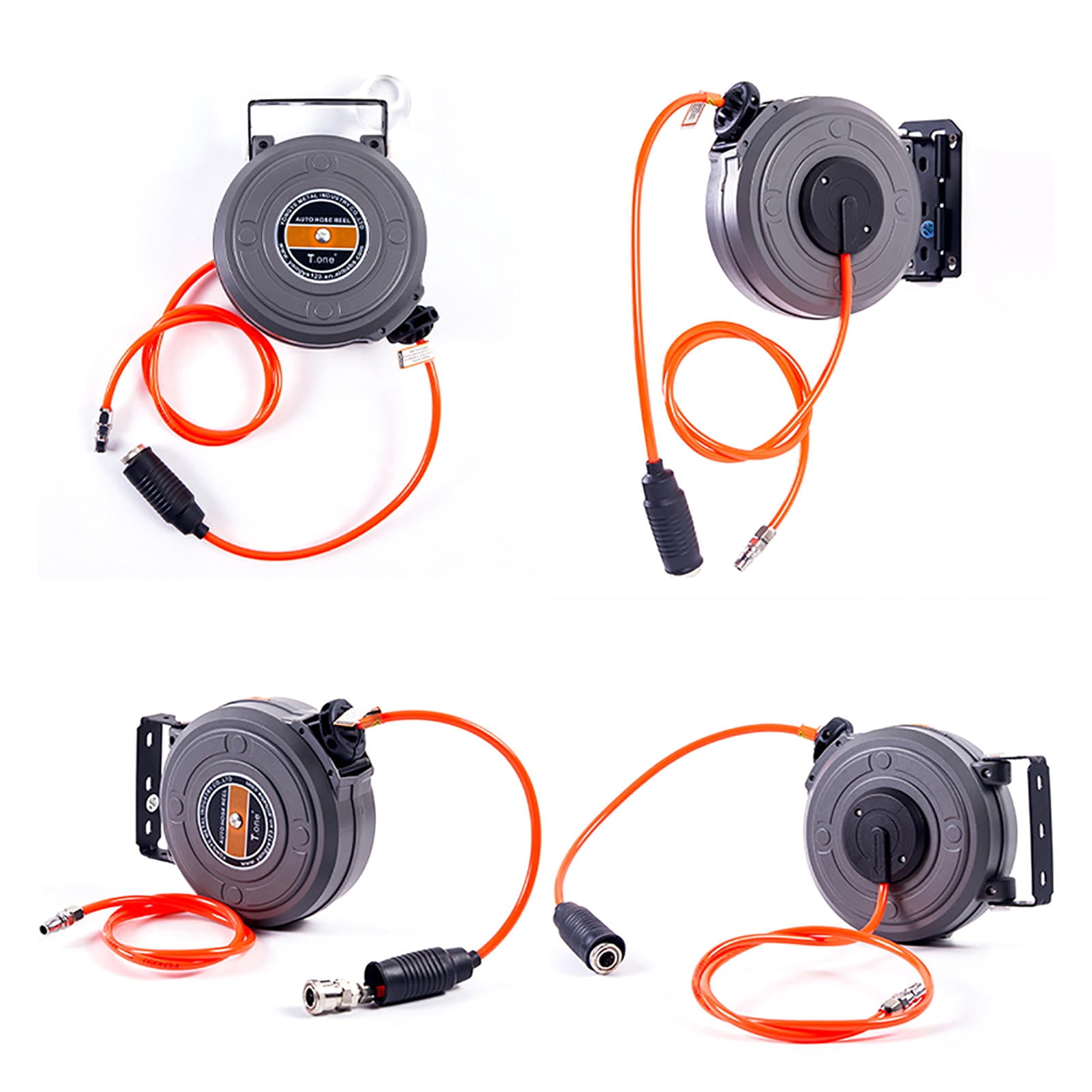 LAZIOEGR 6‑mm Automatic Retractable Hose Reel – High‑Pressure Tube Holder, Wall‑Mountable, 6‑m Length, Self‑Locking, Durable ABS & PU Tubing