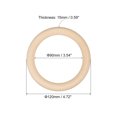 thumbnail image 2 of 3Pack 120mm(4.7") Natural Wood Rings, 15mm Smooth Unfinished Wooden Circles, 2 of 6