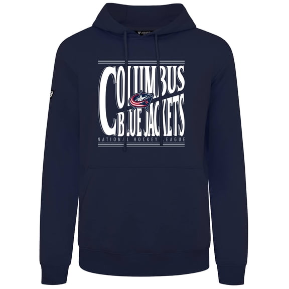 Men's Levelwear Navy Columbus Blue Jackets Podium Powerhouse Pullover Hoodie