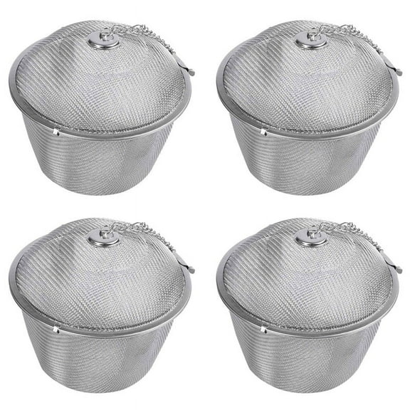 4X Extra Large Stainless Steel Twist Lock Mesh Tea Ball Tea Infuser with Hook Chain,4 x tea strainer,As shown