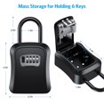 thumbnail image 3 of ORIA Outdoor Wall Mounted Key Safe Box with Combination Lock, 4.72" x 3.94" x 1.97", Black, 3 of 10
