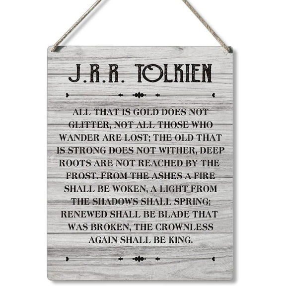 Zomyto Inspirational Signs Gift Farmhouse All That is Gold Does Not Glitter Not All Those Who Wander are Lost Wooden Hanging Sign 10 x 8 Inches