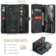thumbnail image 6 of Dteck 2 in 1 Detachable for Samsung Galaxy A56 5G Wallet Case with Card Holder, Shockproof Retro Premium Flip Leather Cover Magnetic Zipper Pocket Phone Cases, Black, 6 of 6