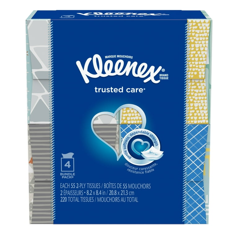 Kleenex Christmas Holiday Tissues Decorator Packages Square, 2 Pack Bundle  Set (Prints Will Vary)