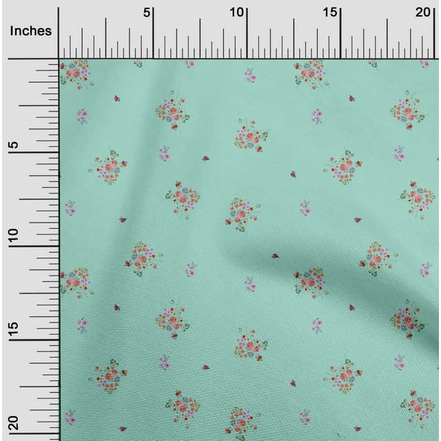oneOone Silk Tabby Fabric Leaves & Flower Floral Decor Fabric Printed BTY 42 Inch Wide