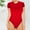 Red, variant on Fnochy Women's One Piece Bodysuits Sexy Ribbed One Piece Square Neck Short Sleeve Bodysuits