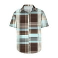 thumbnail image 4 of Awdenio Mens Shirts Casual Plaid Turndown Collar Poket Casual Short Sleeve Buttons Shirt Stretchy, Comfortable Fit for Summer, 4 of 6