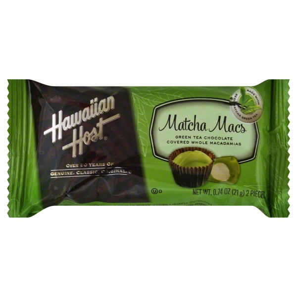 Hawaiian Host Matcha Macs Green Tea Macadamia Nuts, 0.74 Oz., 2 Count