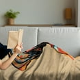 thumbnail image 3 of African Soft Flannel Fleece Throw Blanket, Woman Exotic Feather Earring and Scarf Zulu Hippie Artwork, Cozy Plush for Indoor and Outdoor Use, 70" x 90", Caramel and Marigold, by Ambesonne, 3 of 5