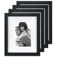 thumbnail image 1 of Malden International Designs Matted Linear Classic Wood Picture Frame, 5-Inch by 7-Inch, Black, 4-Pack, 1 of 1