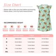 thumbnail image 3 of Balery Cute Sea Turtles Camisón de princesa para niñas, pijama de algodón con mangas abullonadas, suave y bonito.-Medium, 3 of 6