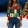 thumbnail image 2 of Women Christmas T-Shirts Snowman Snowflakes Xmas Printed V Neck Graphic Tee Long Sleeve Loose Holiday Tops (XL, Green 01), 2 of 7