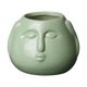 thumbnail image 1 of Maceta de cerámica pequeña decorativa con diseño de dibujos animados divertidos Verde, 1 of 8
