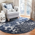 thumbnail image 2 of SAFAVIEH Adirondack Hortense Floral Area Rug, Navy/Silver, 8' x 8' Round, 2 of 7