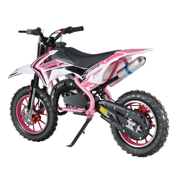 Yedigre 49cc 2-Stroke Kids Dirt Bike, Gas Power Motocross, Off Road Mini Motorcycle, Children Pocket Motorbike with Front Rear Disc Brakes (Pink)