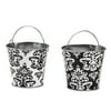 Black & White Metal Pails - Party Supplies - 12 Pieces