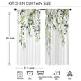 thumbnail image 2 of Eucalyptus Leaves Kitchen Curtains Rod Pocket Watercolor Sage Green Leaf on The Top Floral Small Short Cafe Tier Curtains Plant Window Drape Treatment Home Decor(27.5W X 39L Inch 2 Panels), 2 of 6