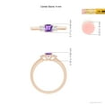 thumbnail image 4 of ANGARA Natural 0.33 Ct. Amethyst with Diamond Classic Ring in 14K Rose Gold for Women (Ring Size: 6), 4 of 9