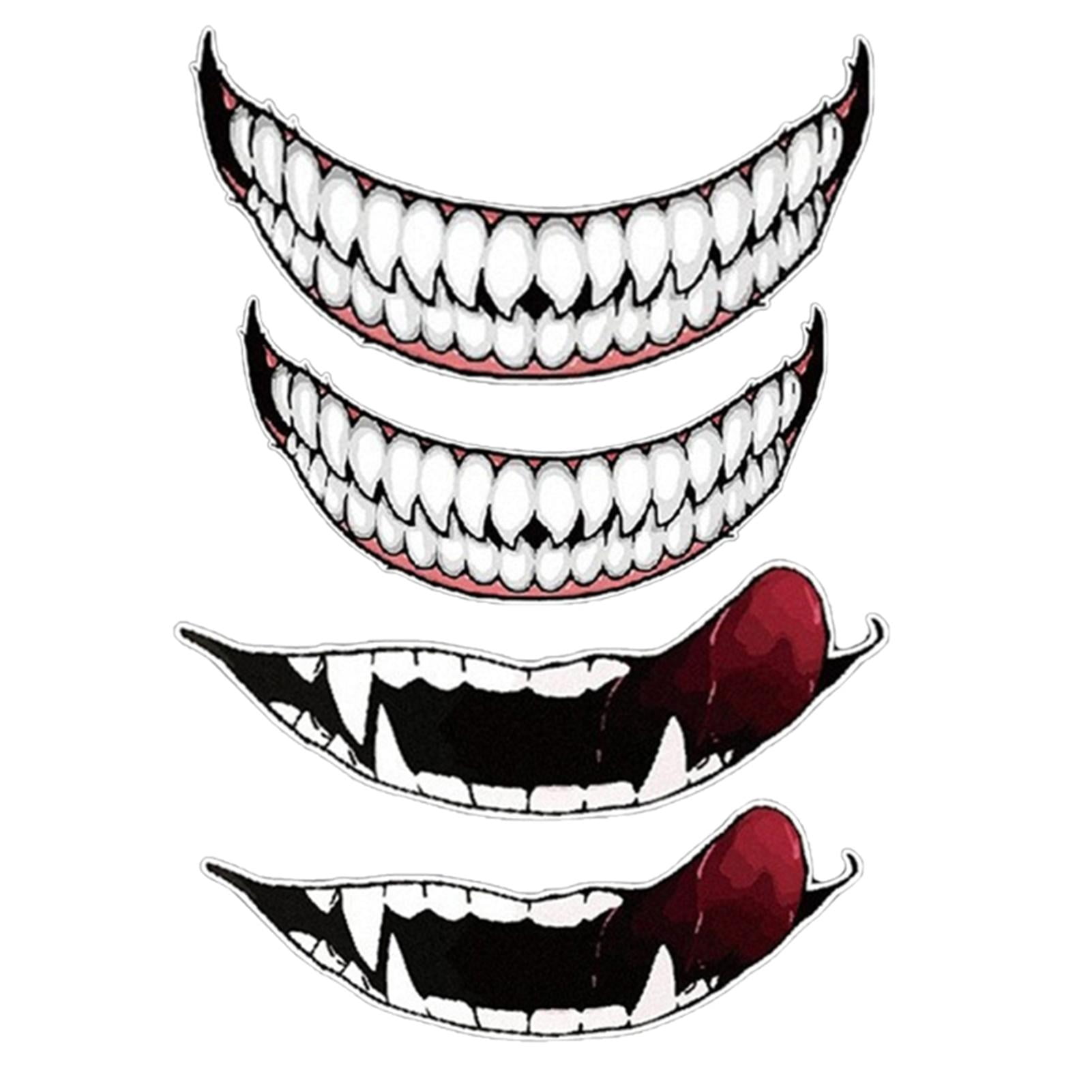 MEGAWHEELS Motorcycle Helmet Stickers Personality Teeth Car Decorative